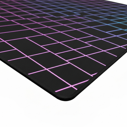 Extended Gaming Desk Mat — "Neon Grid" Retro Pattern (31.5×15.7″) - detail close-up photo