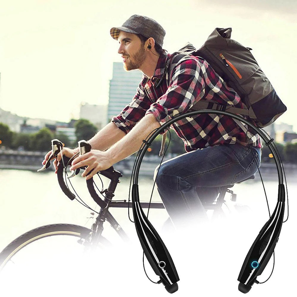 Bluetooth Neckband Wireless Headphones - Stereo Earbuds with Mic for Sports & Calls - close-up | Tech Advancements