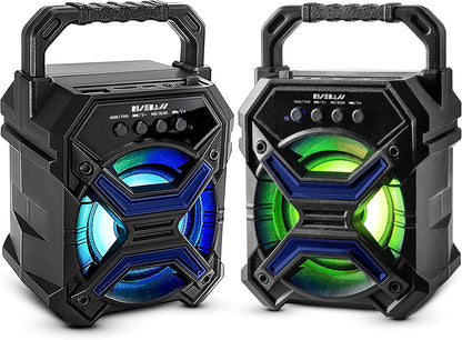Portable Wireless Bluetooth Speaker with TWS - Rechargeable, LED Lights & Stereo Sound - close-up | Tech Advancements