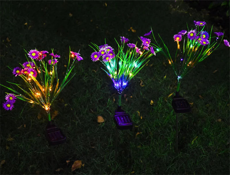 Solar-Powered LED Flower Garden Lights (6-Pack) - Waterproof Outdoor Decor - close-up | Tech Advancements
