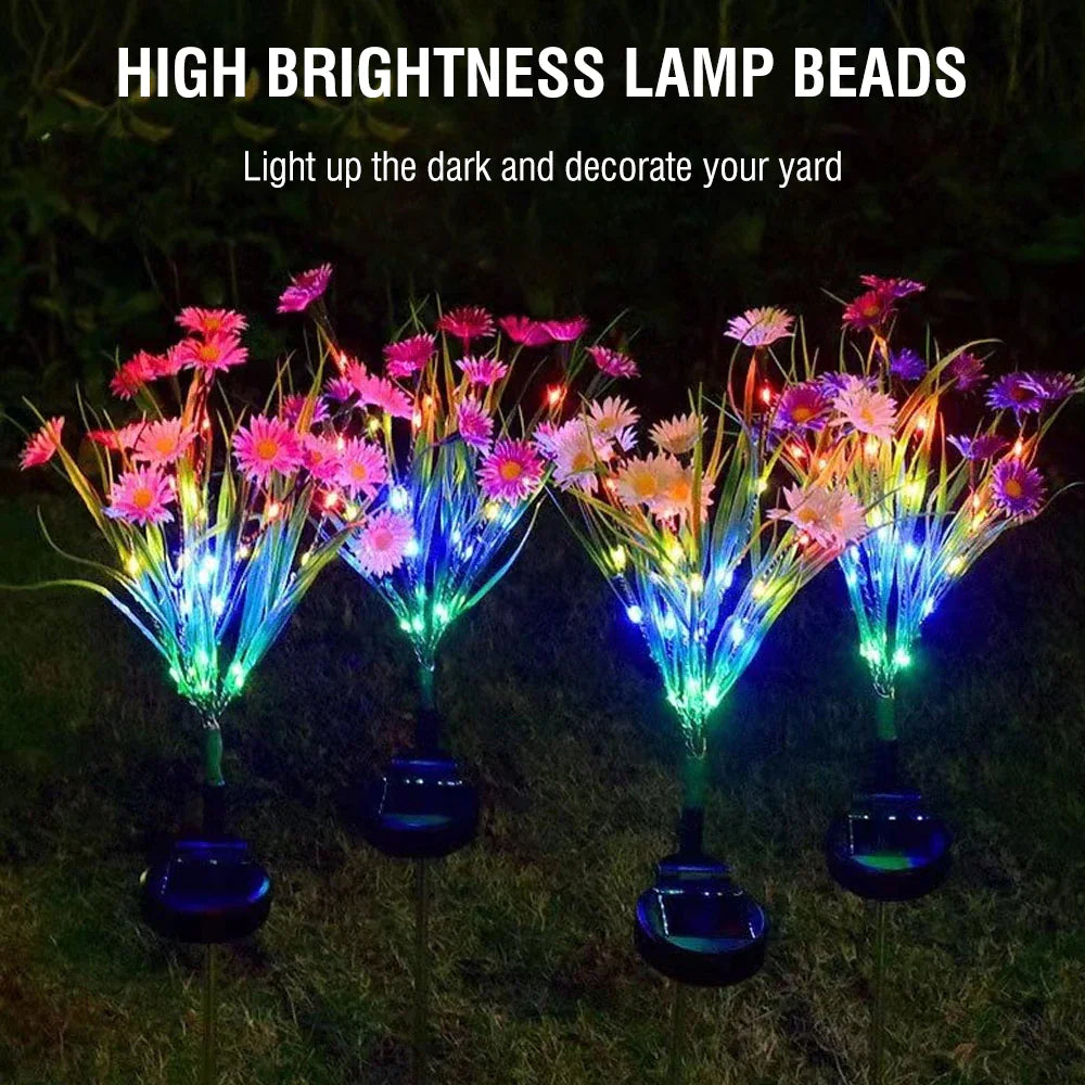 Solar-Powered LED Flower Garden Lights (6-Pack) - Waterproof Outdoor Decor - close-up | Tech Advancements