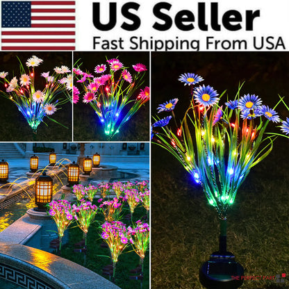 Solar-Powered LED Flower Garden Lights (6-Pack) - Waterproof Outdoor Decor - close-up | Tech Advancements