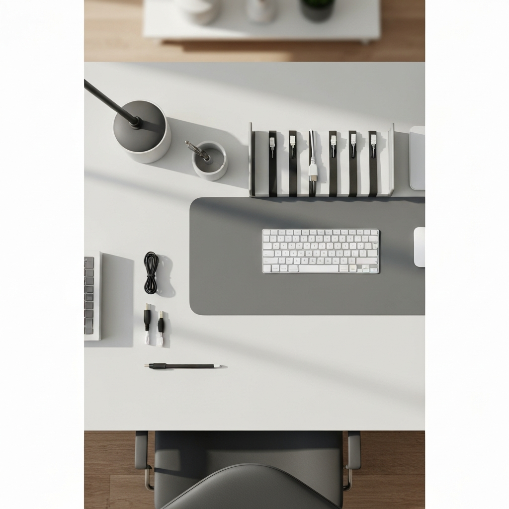 Cable Management Clips - Adhesive Desktop Organizer (10-Pack) - lifestyle product photo