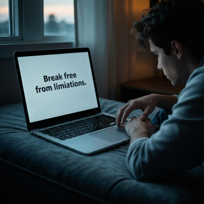 "Ctrl+Alt+Delete Your Limits" Tech Motivational Poster — 18×24 - lifestyle product photo