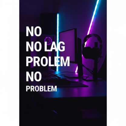 "No Lag, No Problem" Gaming Setup Poster — 18×24 Premium Matte