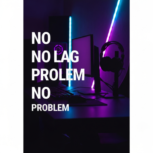 "No Lag, No Problem" Gaming Setup Poster — 18×24 Premium Matte