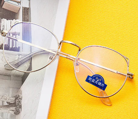 Polygon Metal Anti Blue Light Blocking Glasses - side view | Tech Advancements