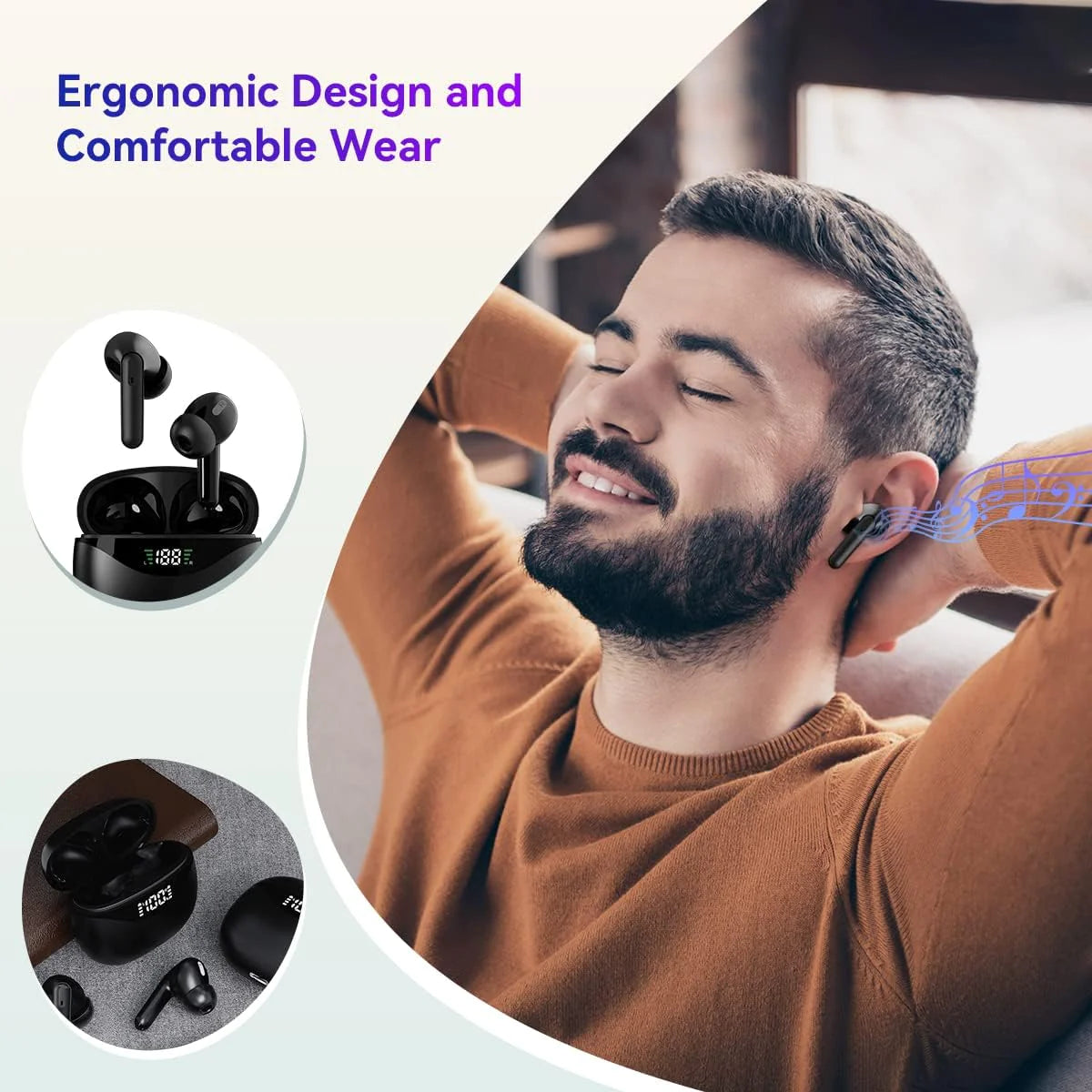 Wireless Bluetooth 5.3 Earbuds - Noise Cancelling TWS - close-up | Tech Advancements
