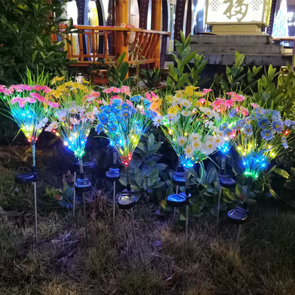 Solar-Powered LED Flower Garden Lights (6-Pack) - Waterproof Outdoor Decor - close-up | Tech Advancements