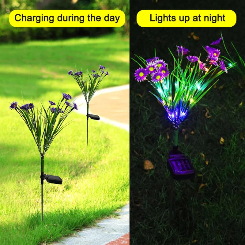 Solar-Powered LED Flower Garden Lights (6-Pack) - Waterproof Outdoor Decor - close-up | Tech Advancements