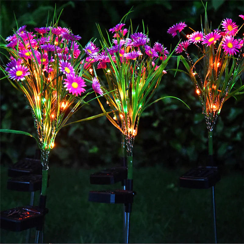 Solar-Powered LED Flower Garden Lights (6-Pack) - Waterproof Outdoor Decor - close-up | Tech Advancements