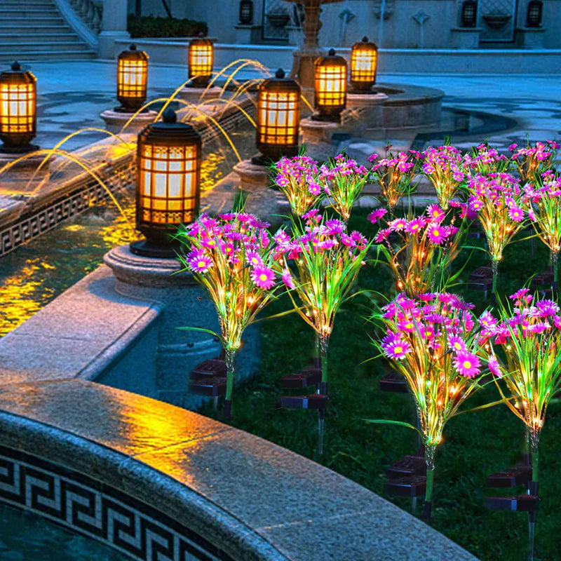 Solar-Powered LED Flower Garden Lights (6-Pack) - Waterproof Outdoor Decor - close-up | Tech Advancements